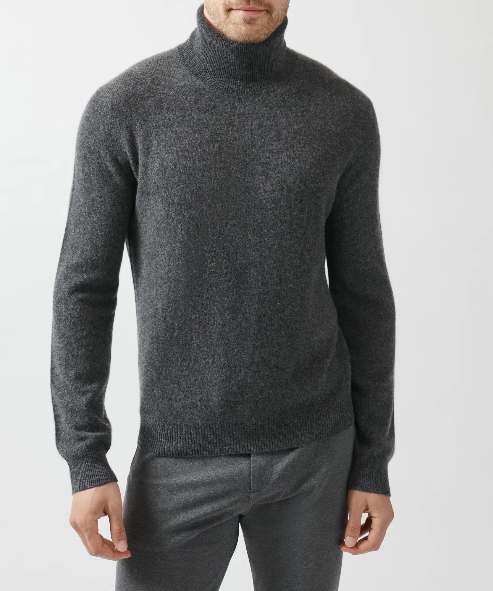 Recycled Cashmere Turtleneck Sweater - Heather Charcoal sold by ATM Anthony Thomas Melillo product image thumbnail 2