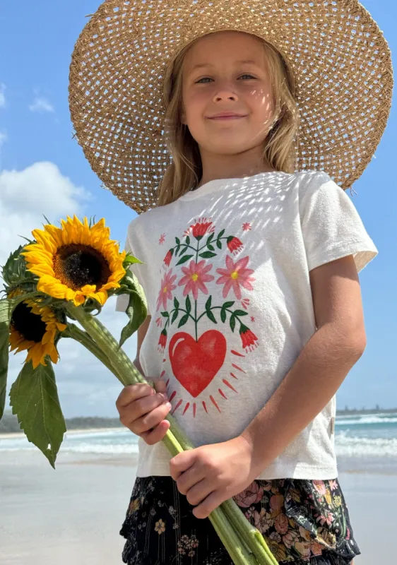 Fallen Hearts Classic Tee Off White sold by Auguste The Label