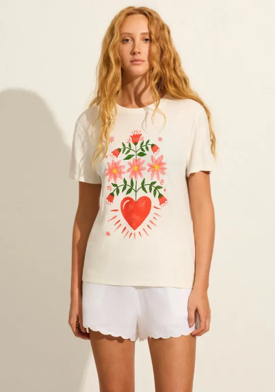 Fallen Hearts Classic Tee Off White sold by Auguste The Label