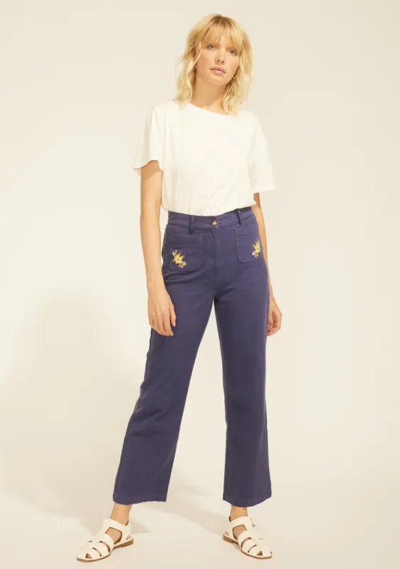 Harper Straight Leg Pant Blue - T6 sold by Auguste The Label