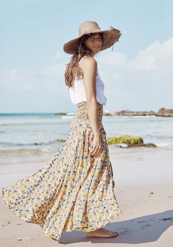 Matilda Shirred Waist Maxi Skirt Mango - R2 made by Auguste The Label