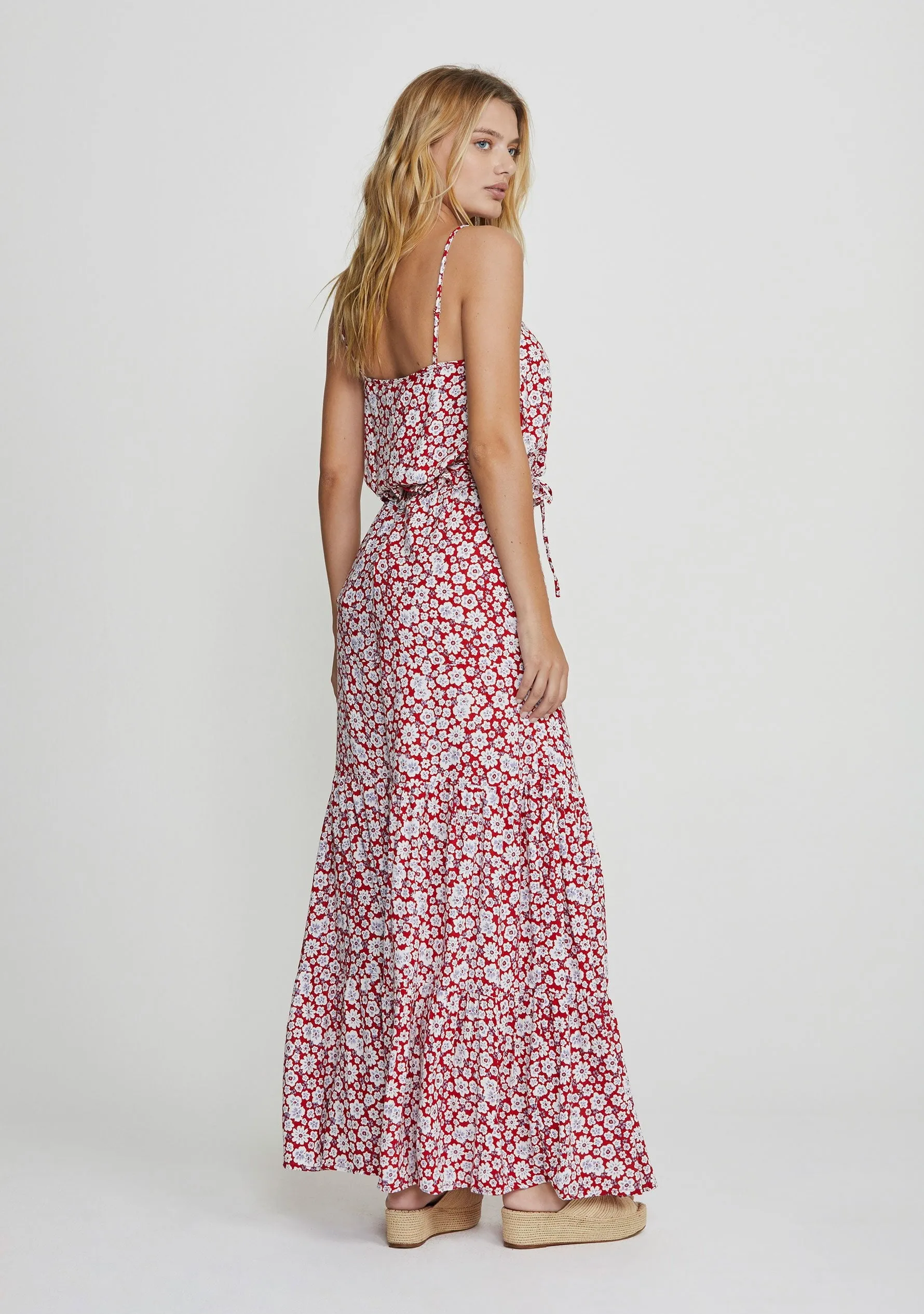 Mila Tiered Maxi Skirt Red - R5 sold by Auguste The Label product image thumbnail 2