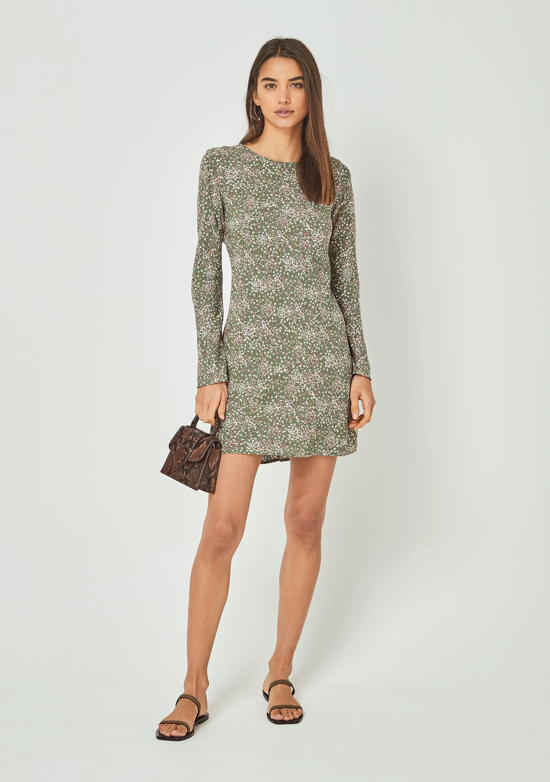 Gemima Rory Mini Dress Khaki - R9 sold by Auguste The Label product image thumbnail 3
