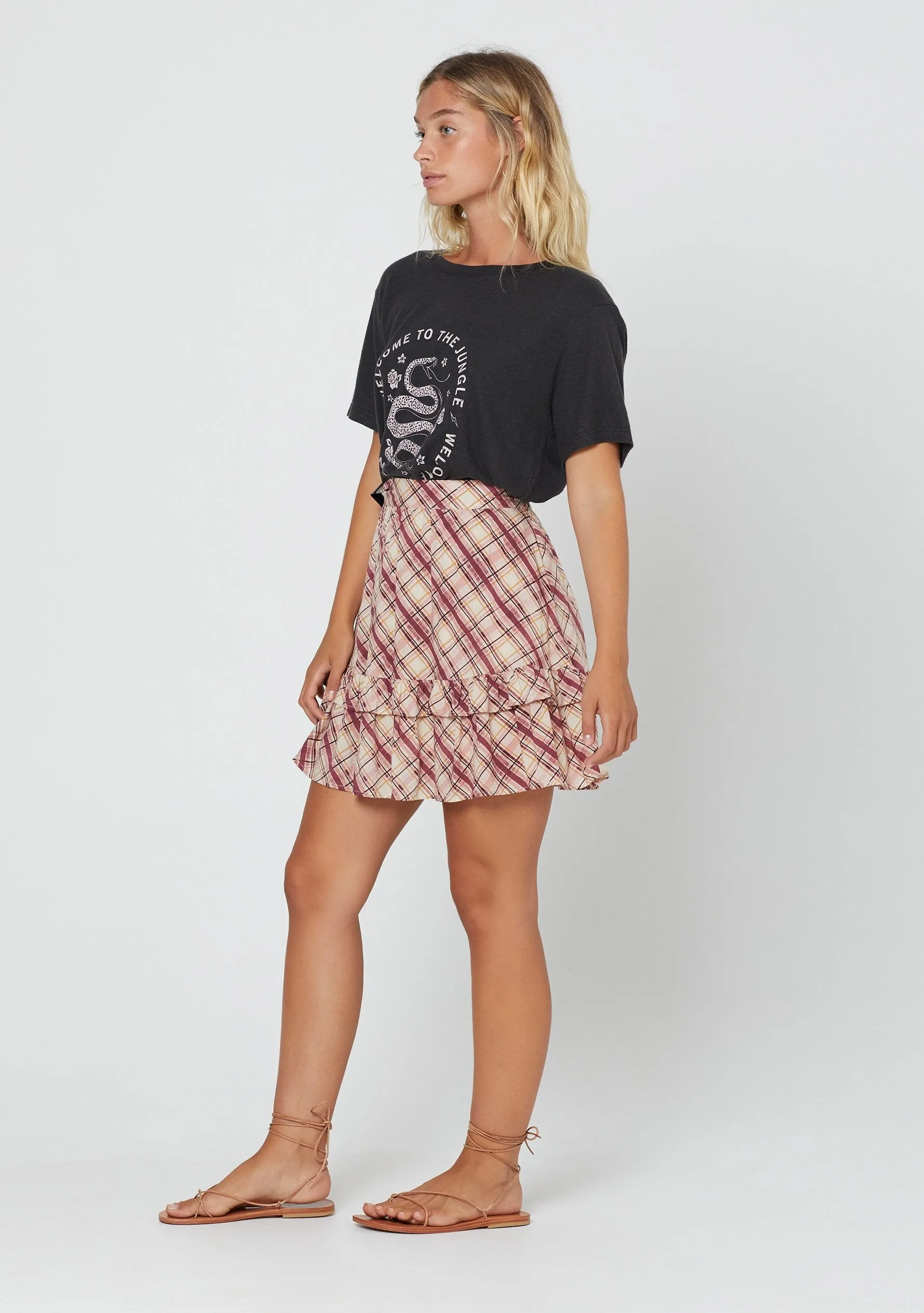 Sloane Hayes Mini Skirt Plum - R8 sold by Auguste The Label product image thumbnail 4