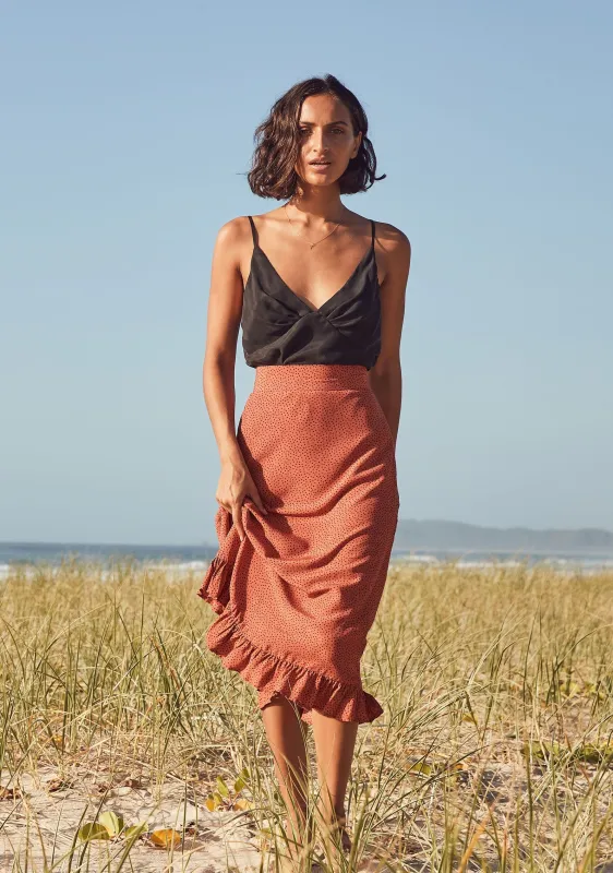 Florence Gia Midi Skirt Terracotta - R2 sold by Auguste The Label