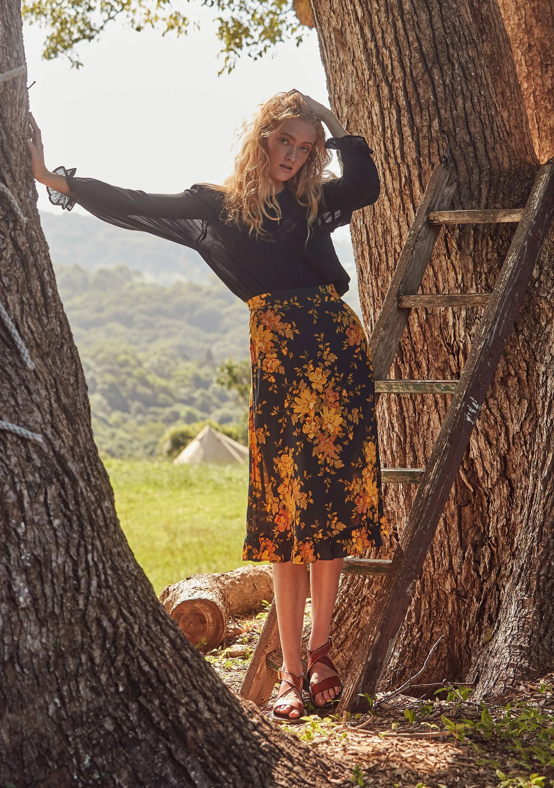 Devon Gia Midi Skirt Black - R8 sold by Auguste The Label