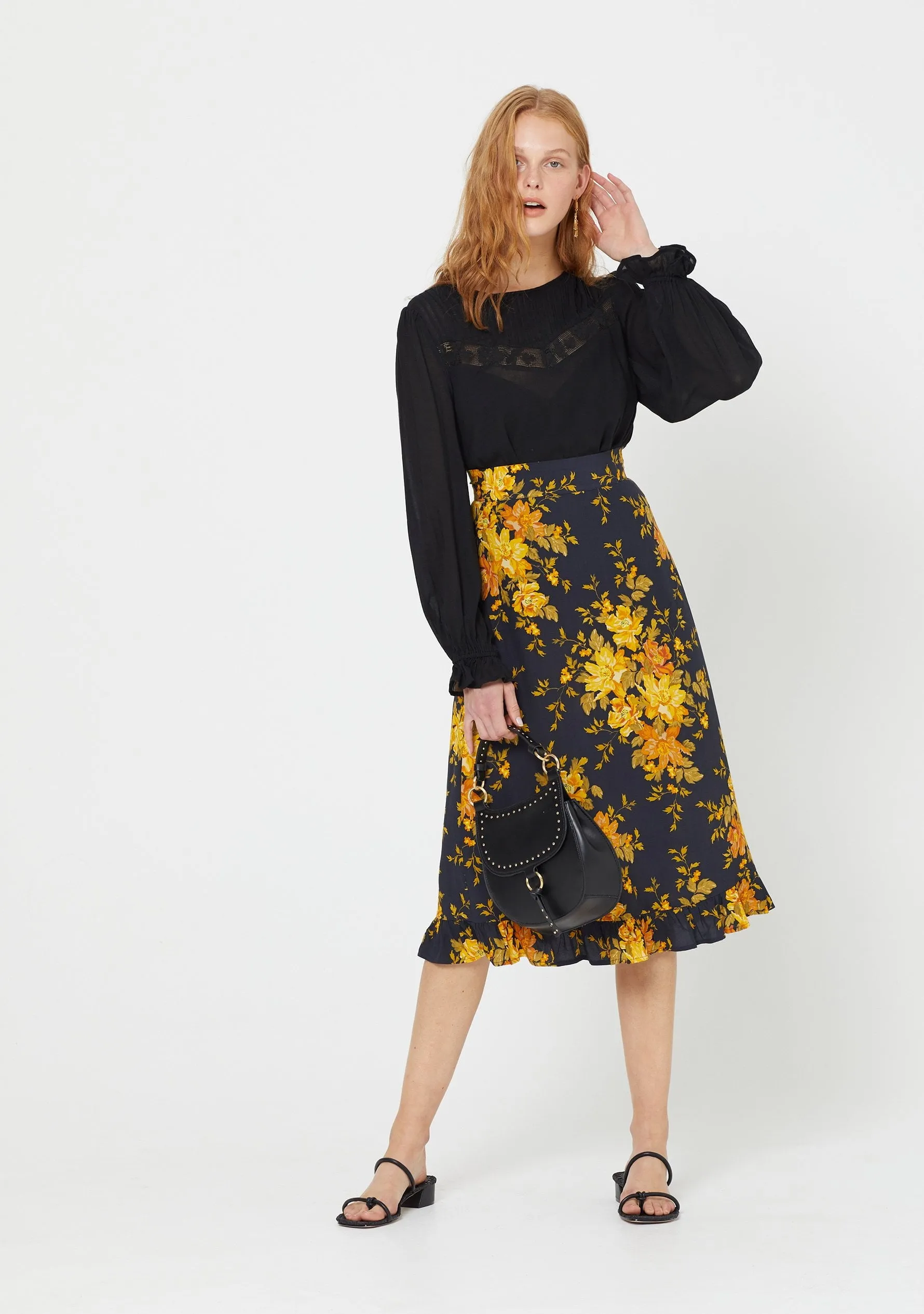Devon Gia Midi Skirt Black - R8 sold by Auguste The Label product image thumbnail 2