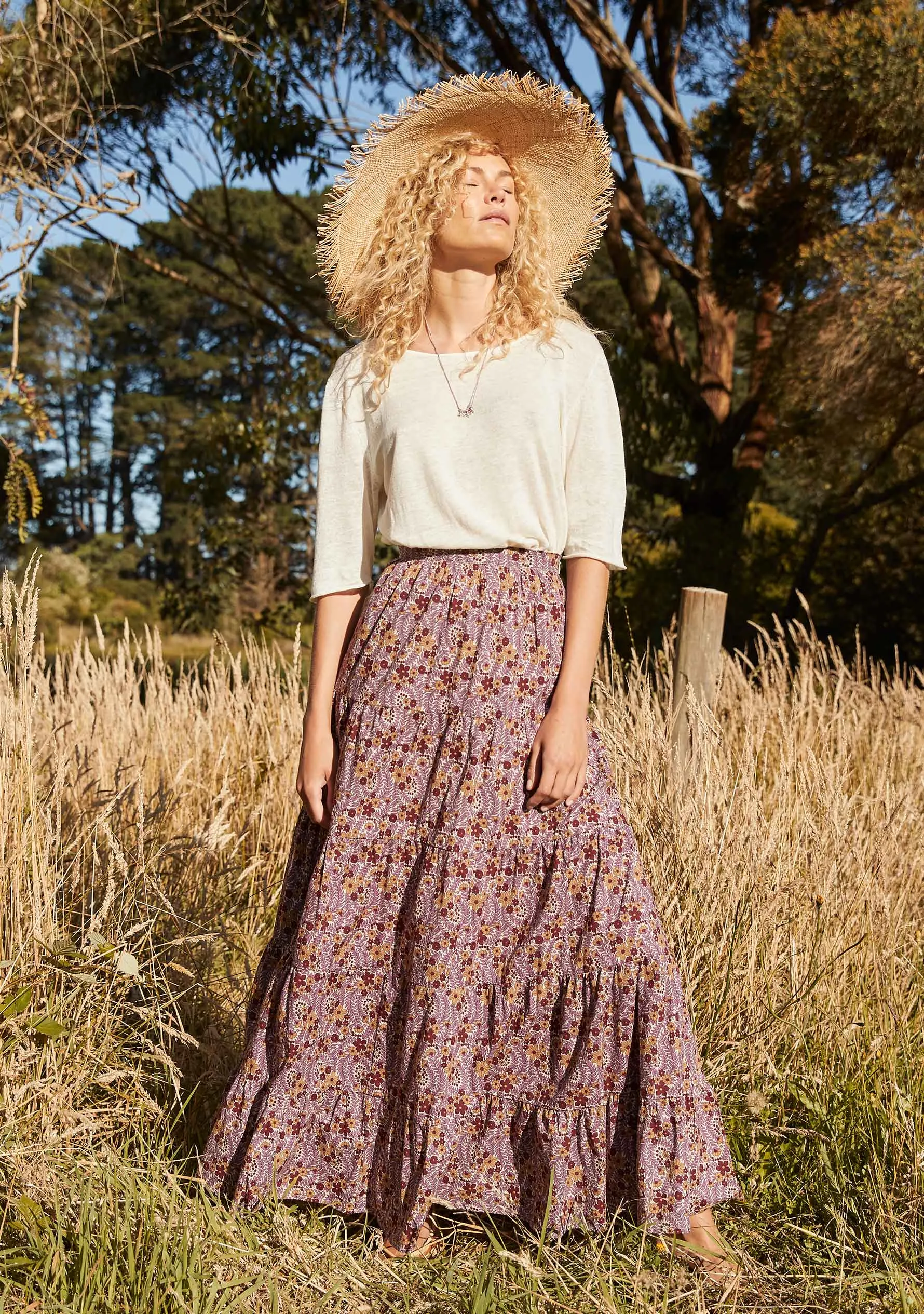 Amethyst Micha Maxi Skirt Purple - R1 sold by Auguste The Label