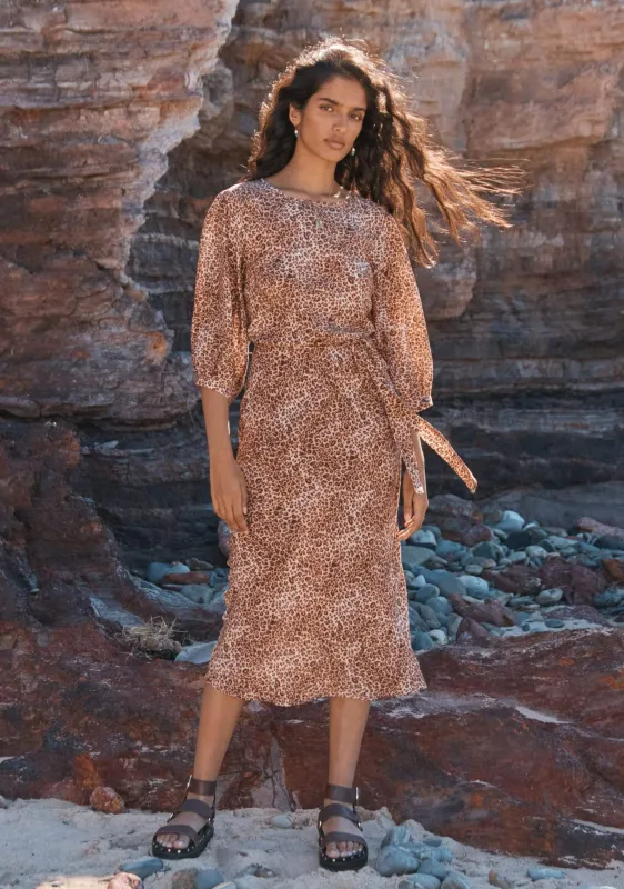 Leo Stefan Midi Dress Brown - R16 sold by Auguste The Label