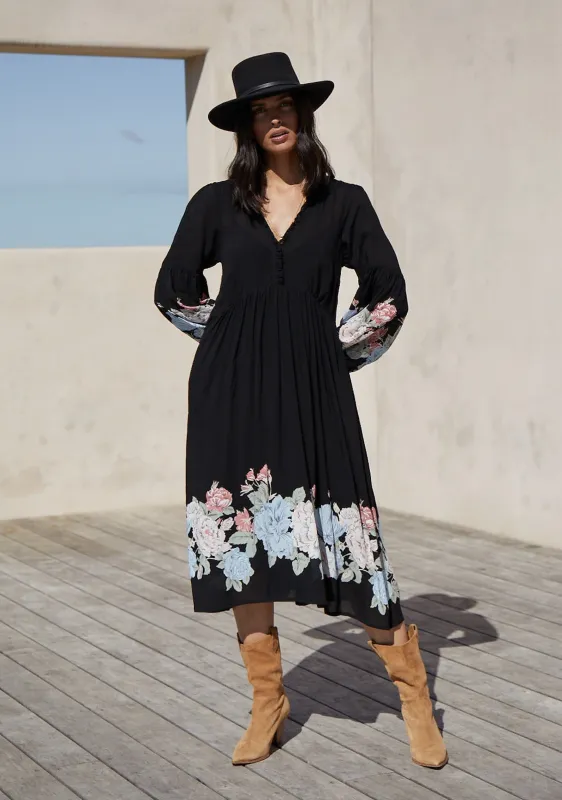 Angie Eda Midi Dress Black - R10 made by Auguste The Label