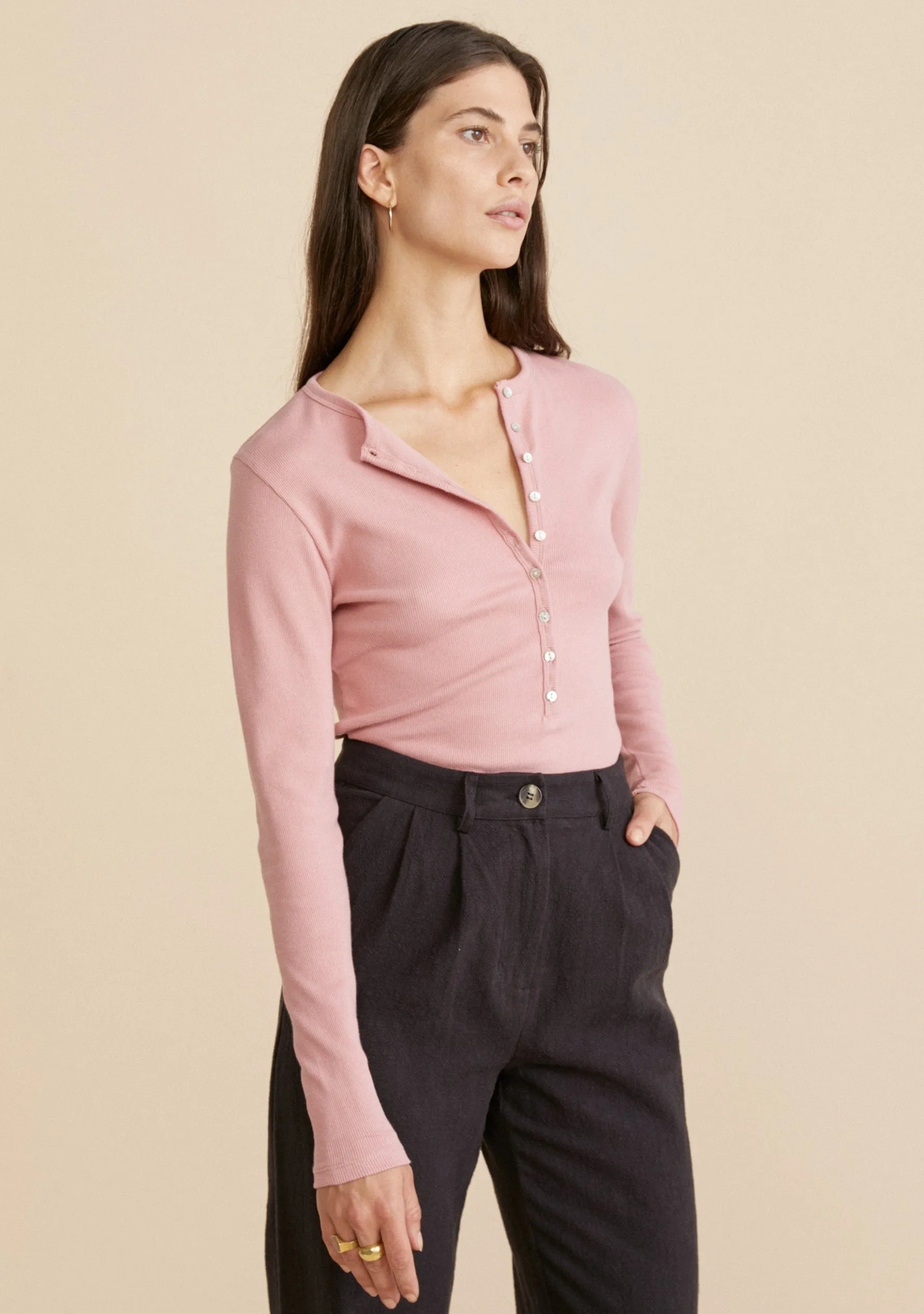 Mateo Henley Tee Rose - R11 sold by Auguste The Label product image thumbnail 3