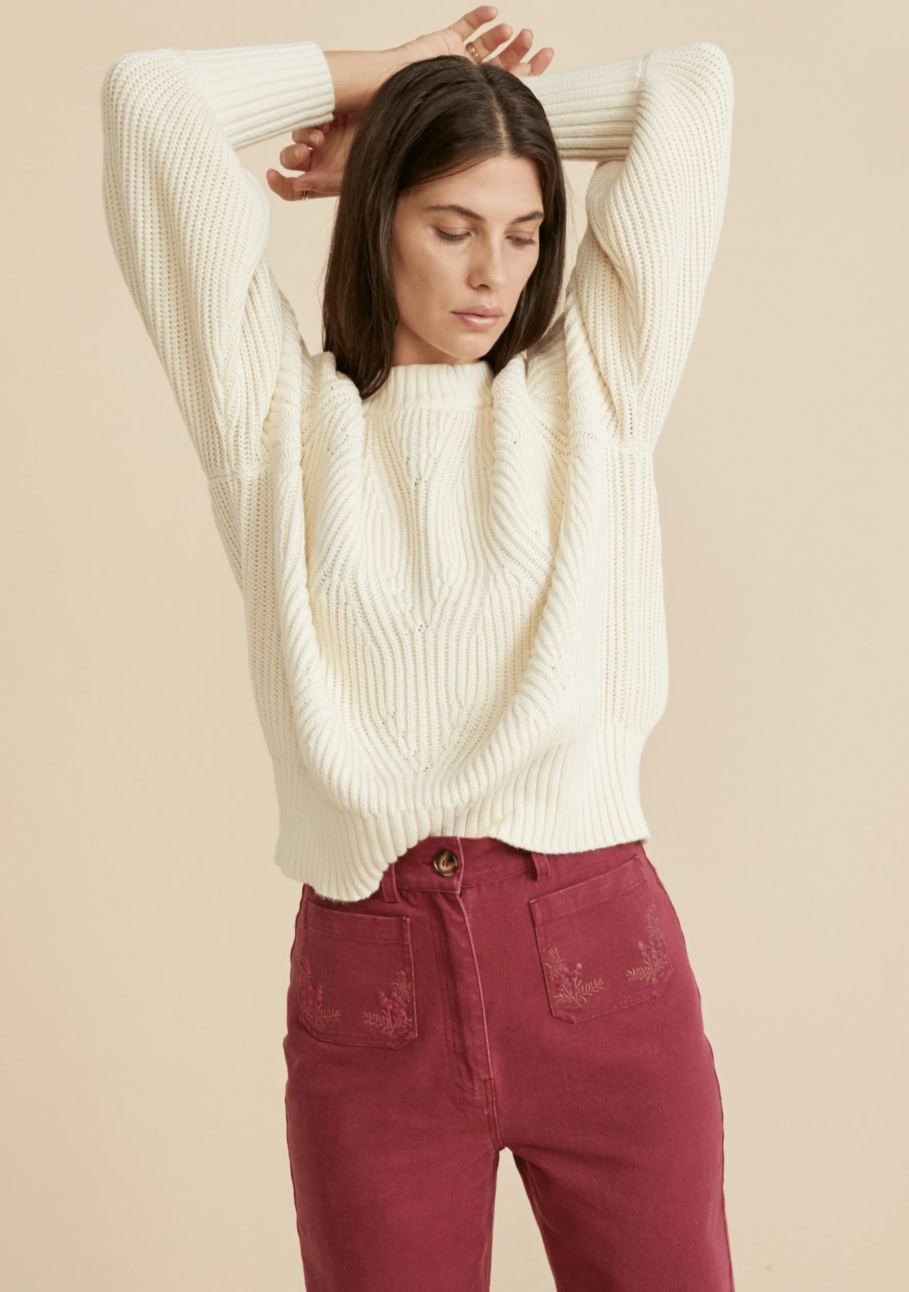 Harper Straight Leg Pant Berry Red - R4 sold by Auguste The Label product image thumbnail 2