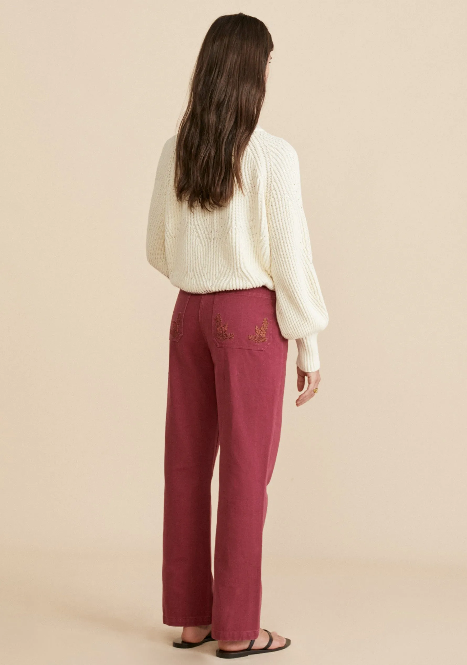 Harper Straight Leg Pant Berry Red - R4 sold by Auguste The Label product image thumbnail 3