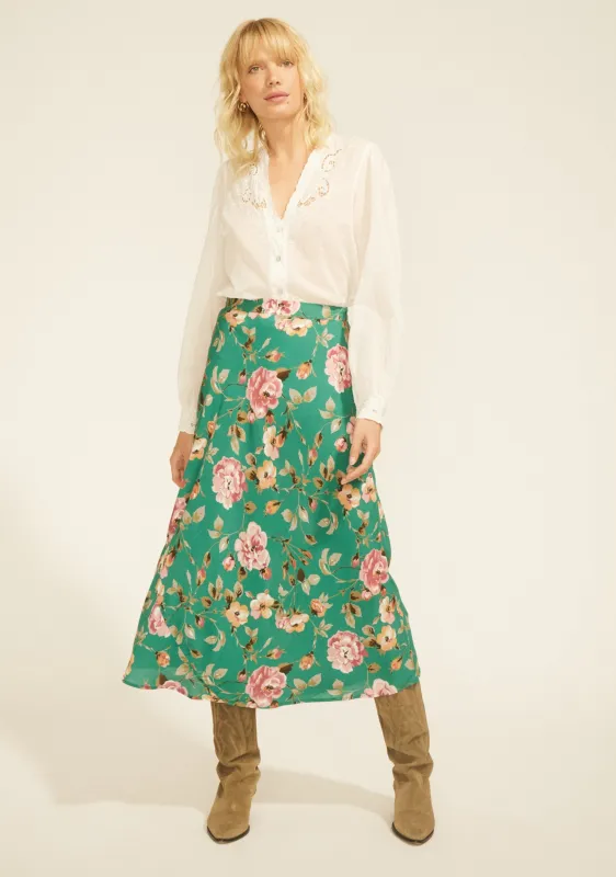 Jeanne Stefan Midi Skirt Emerald - R2 made by Auguste The Label