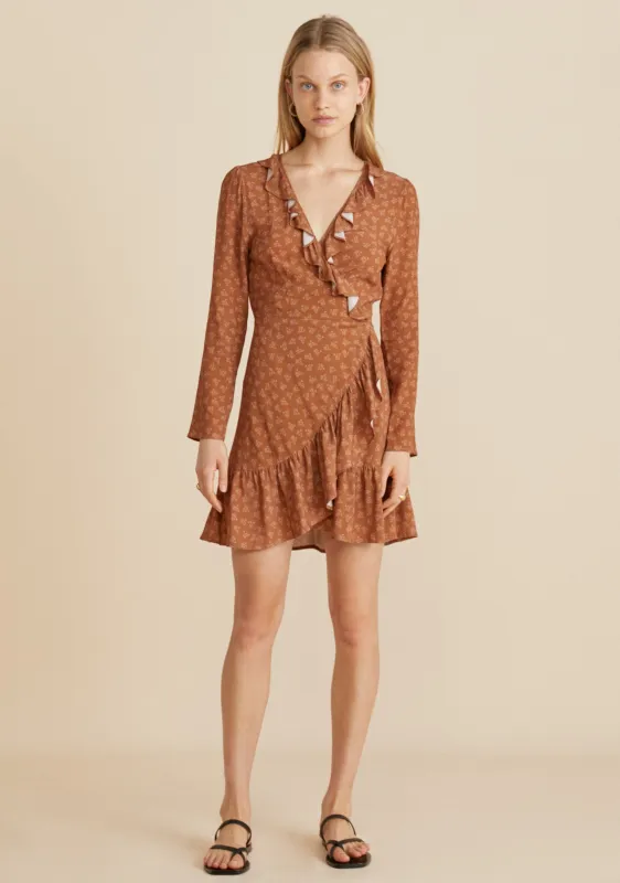 Sicily Carina Mini Dress Burnt Orange - R7 sold by Auguste The Label