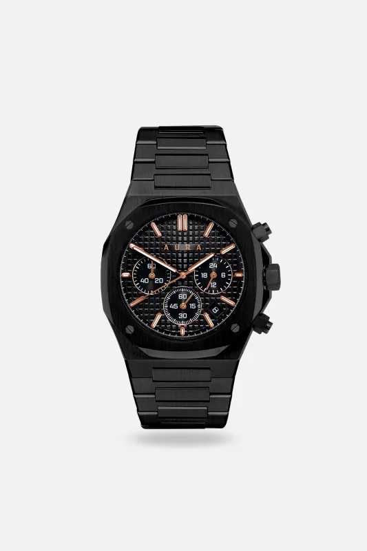 Chronograph 001: Black/Rose sold by Aura