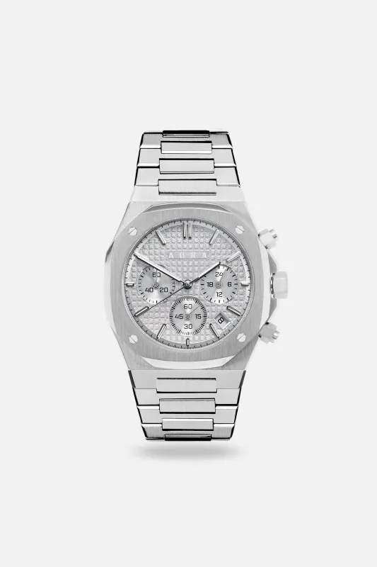 Chronograph 001: Steel/Silver sold by Aura