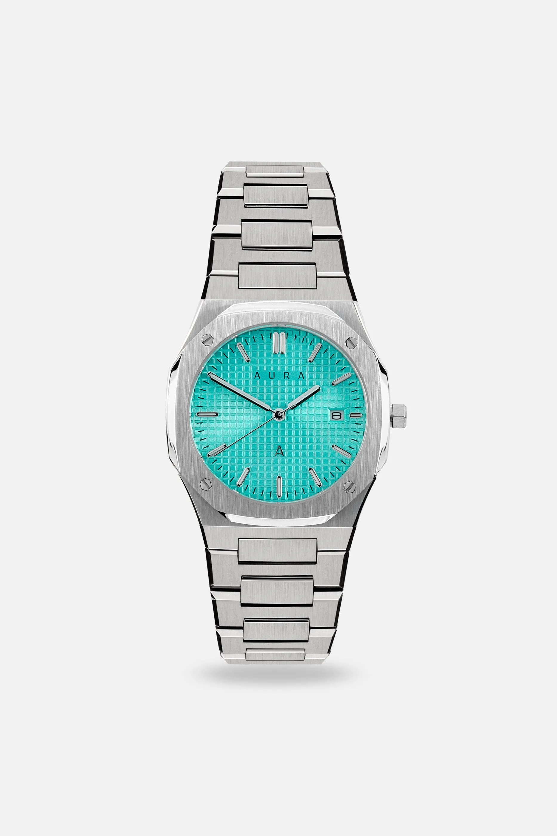 Date 004: Steel/Turquoise Unisex sold by Aura