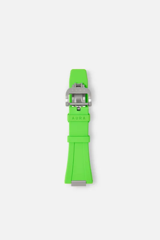 FKM Rubber Strap: Neon Green/Steel sold by Aura