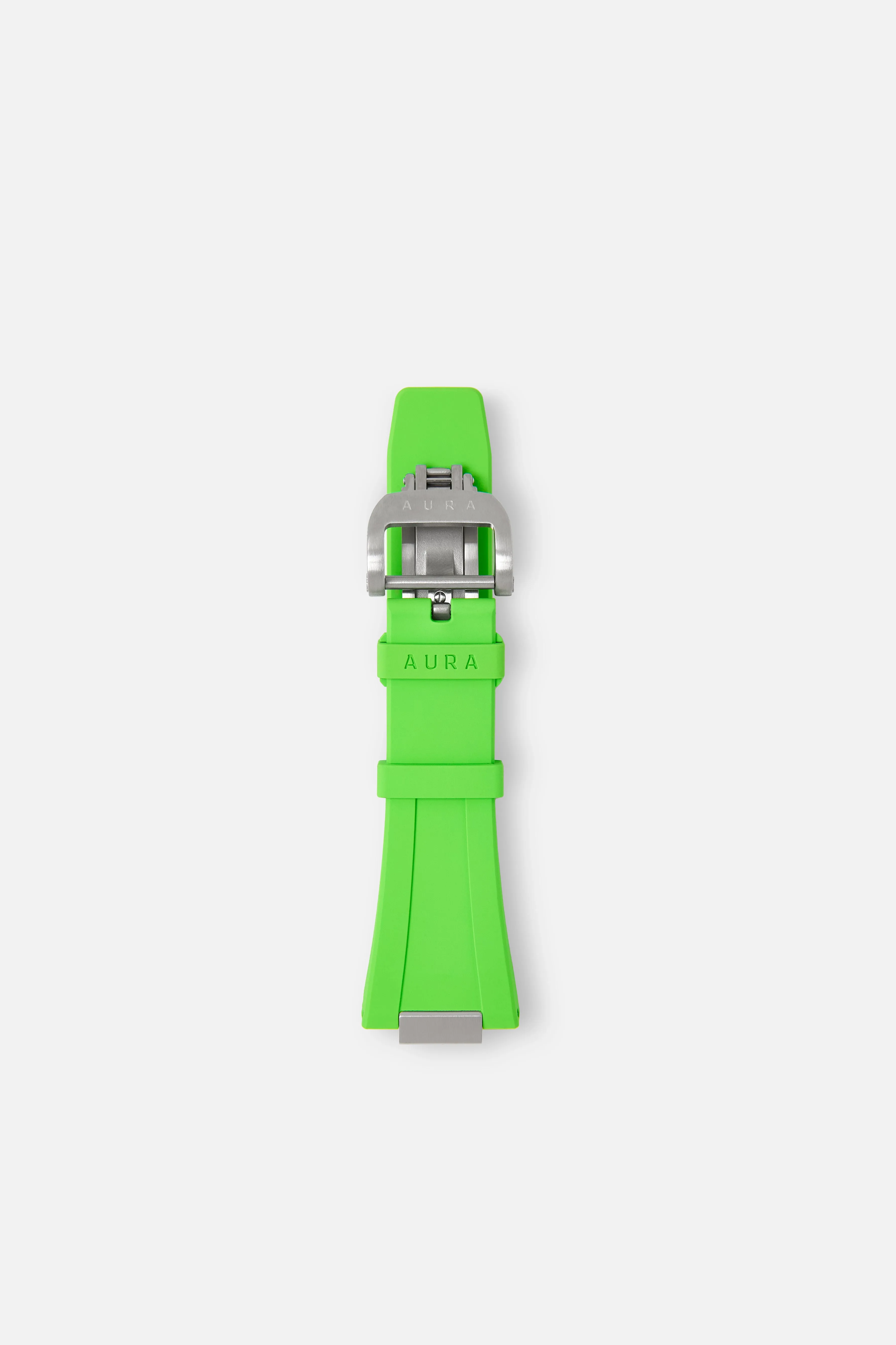 FKM Rubber Strap: Neon Green/Steel sold by Aura