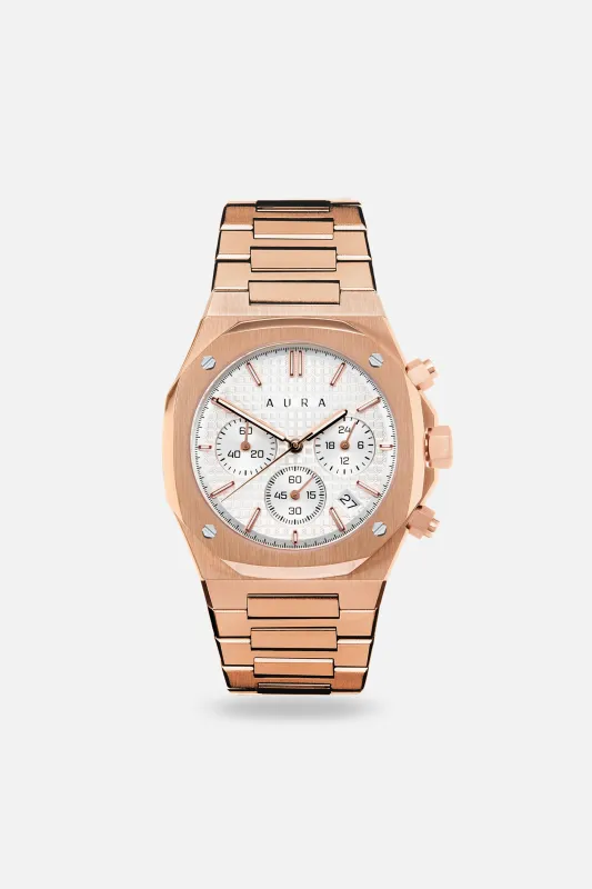 Chronograph 001: Rose/White sold by Aura