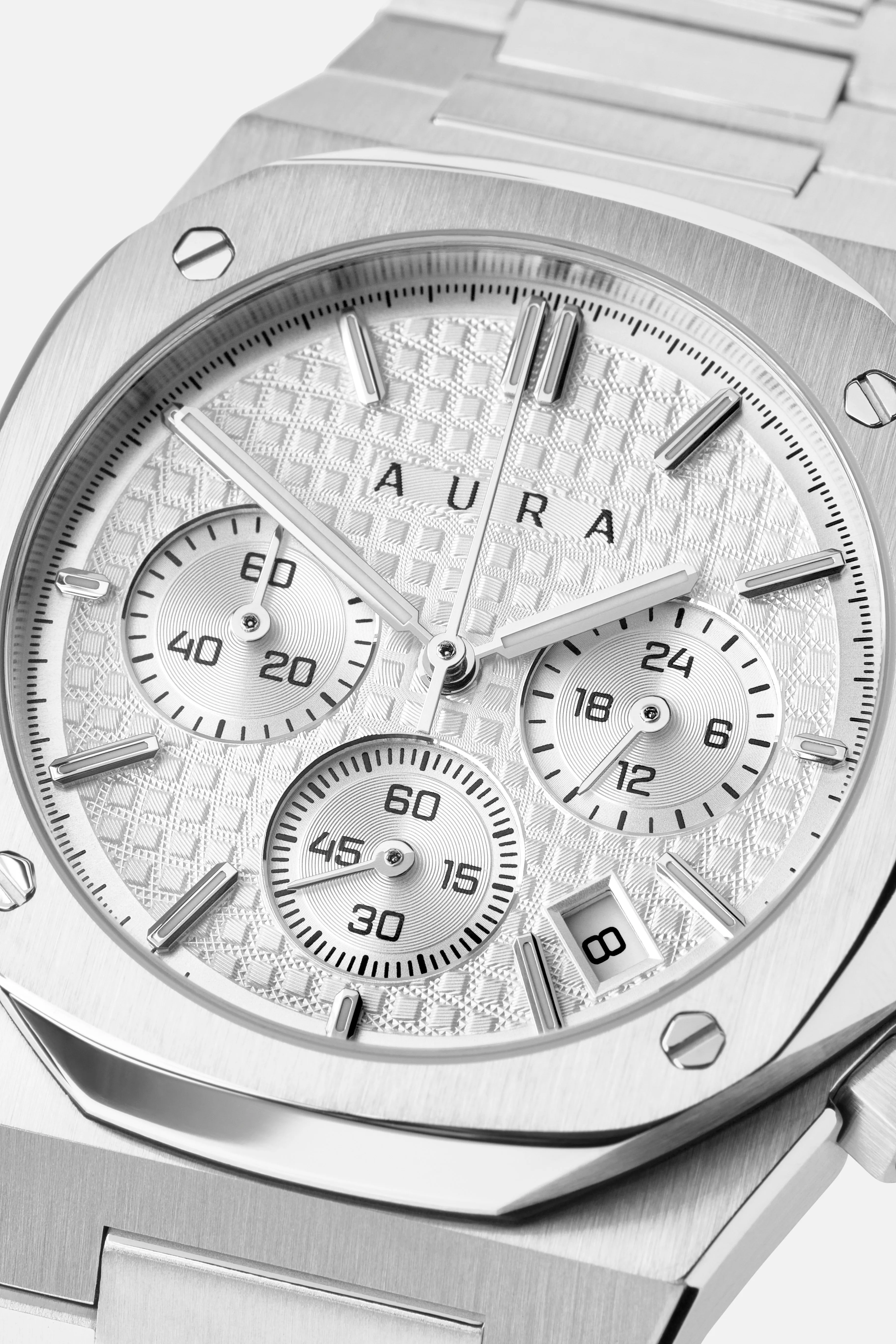 Chronograph 001: Steel/White sold by Aura product image thumbnail 4