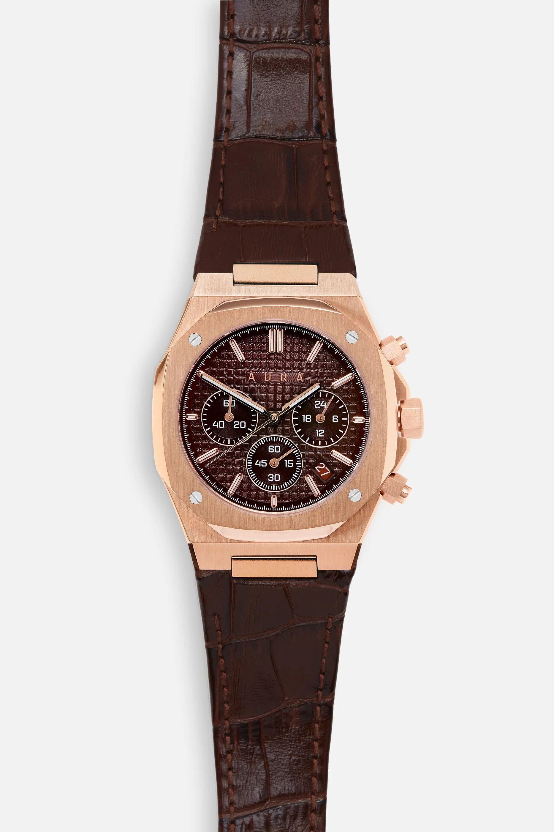 Chronograph 001: Rose/Brown sold by Aura product image thumbnail 3