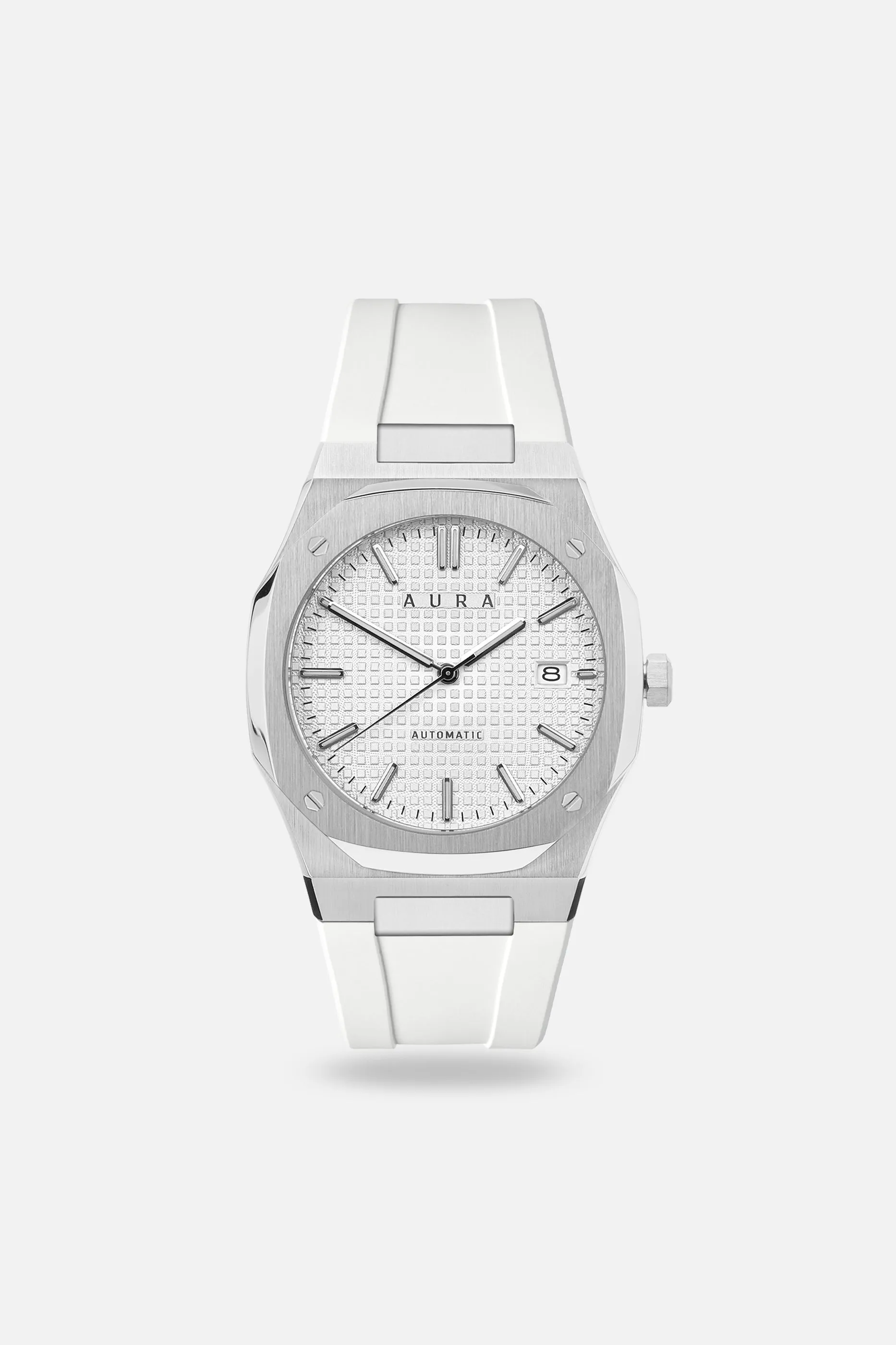 FKM Rubber Strap: White/Steel sold by Aura product image thumbnail 3