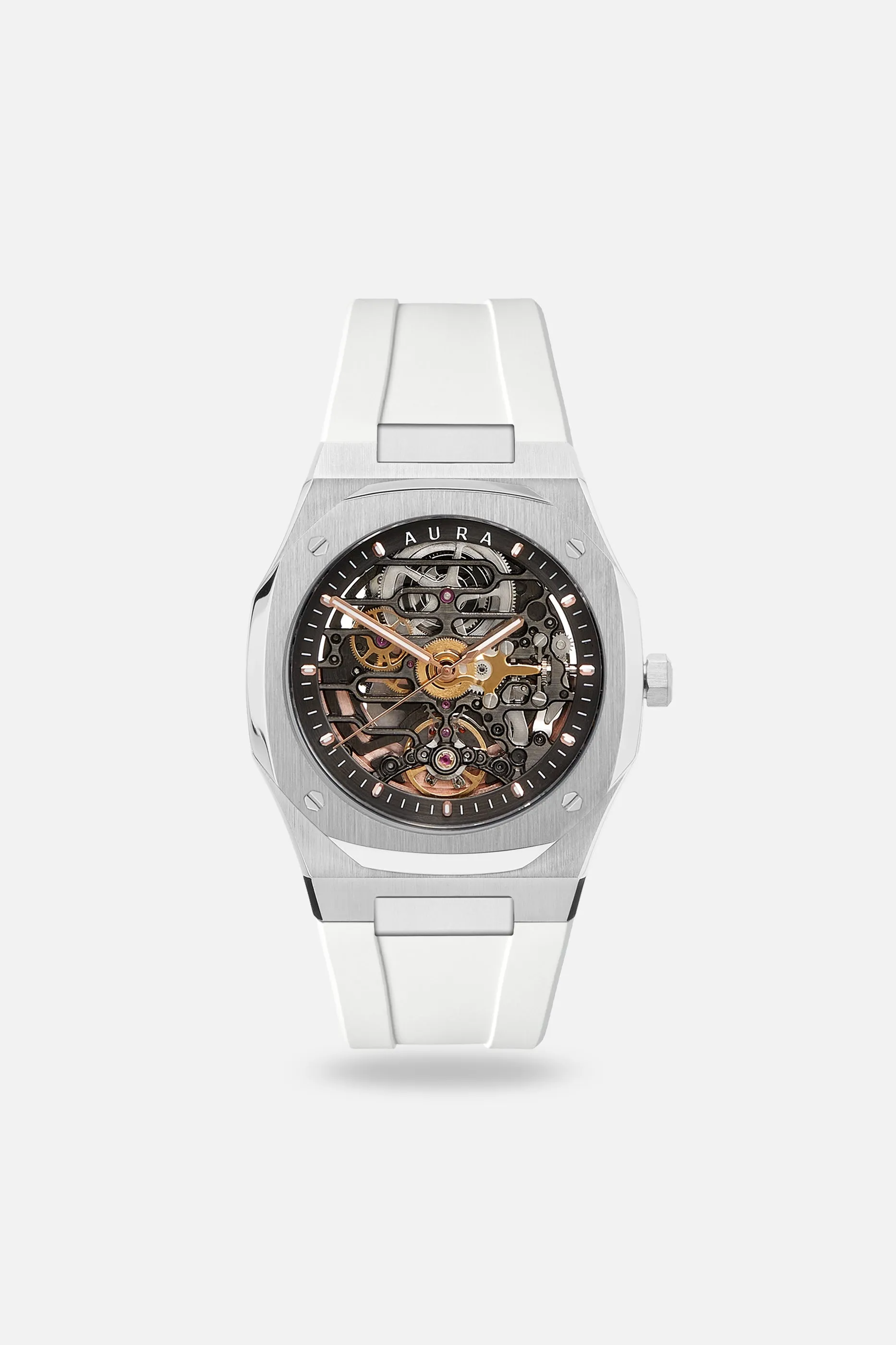 FKM Rubber Strap: White/Steel sold by Aura product image thumbnail 5