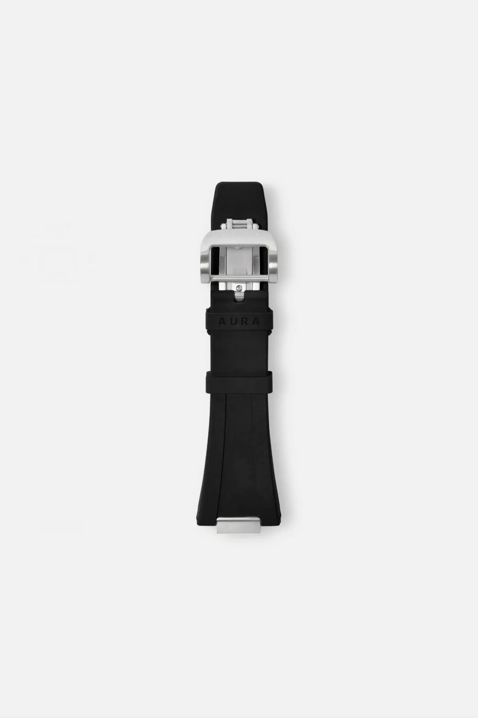 FKM Rubber Strap: Black/Steel sold by Aura