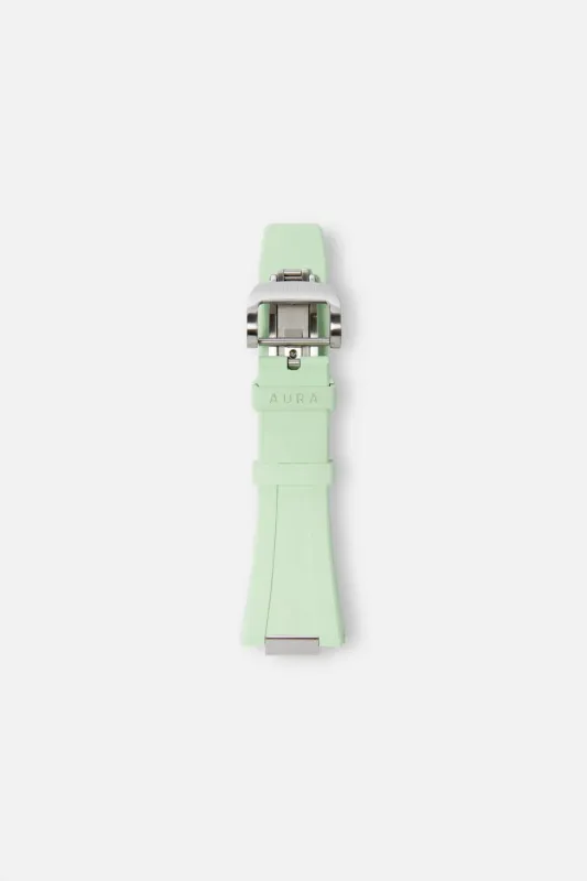 FKM Rubber Strap: Mint/Steel sold by Aura