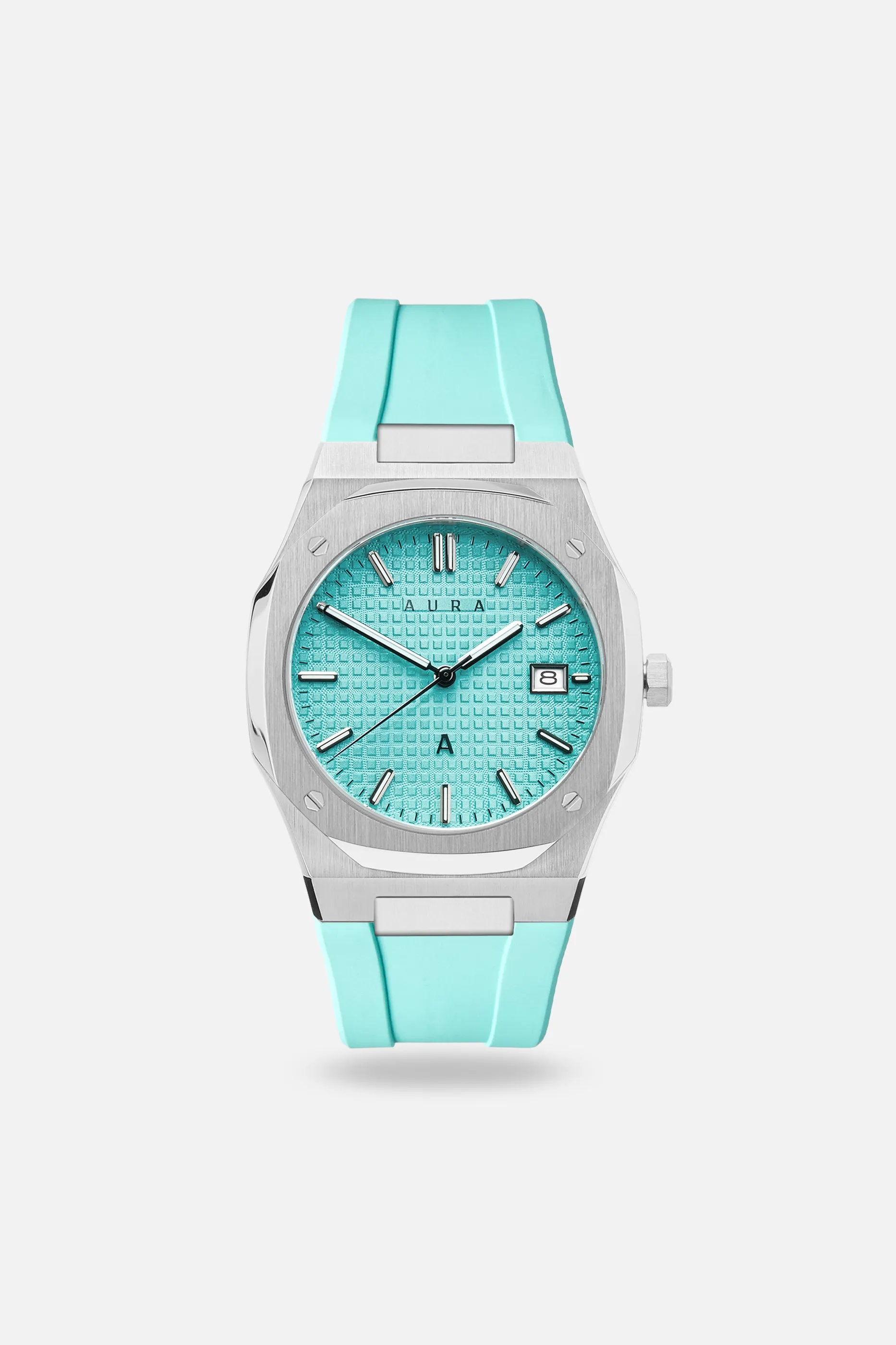 FKM Rubber Strap: Turquoise/Steel sold by Aura product image thumbnail 2