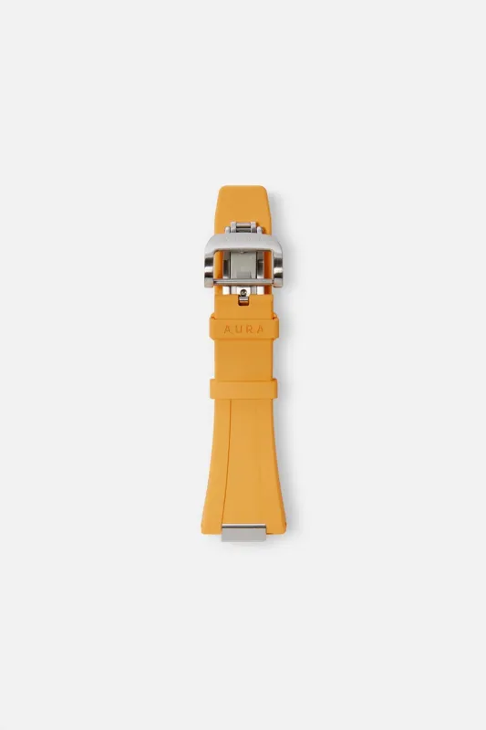 FKM Rubber Strap: Apricot/Steel sold by Aura