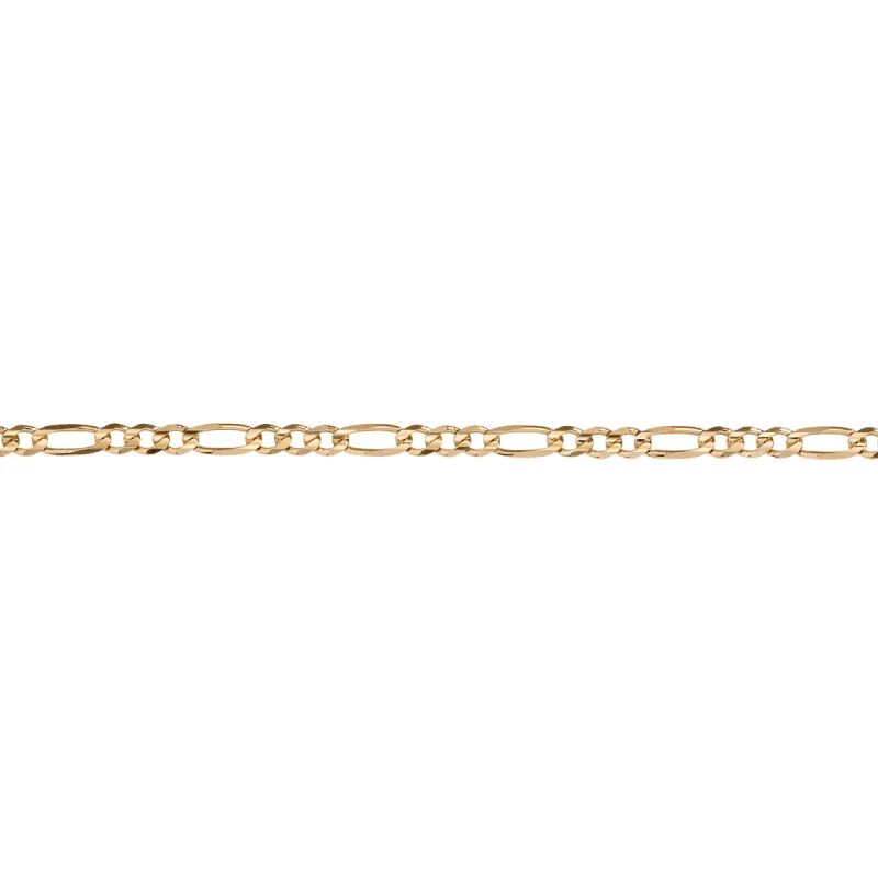 Large Gold Figaro Chain Bracelet sold by Aurate