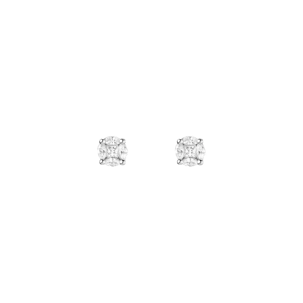 Round Lab Grown Diamond Illusion Studs sold by Aurate product image thumbnail 3