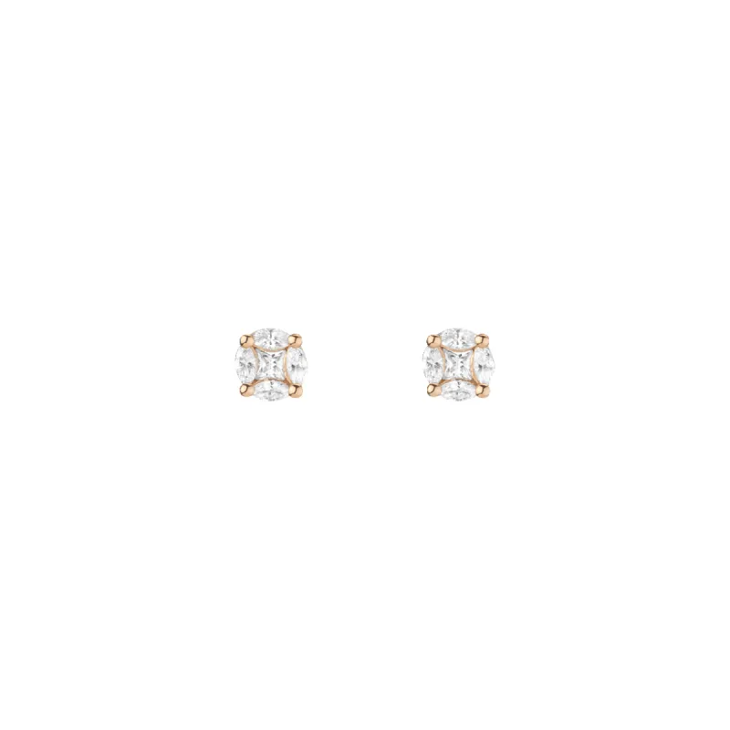 Round Lab Grown Diamond Illusion Studs sold by Aurate