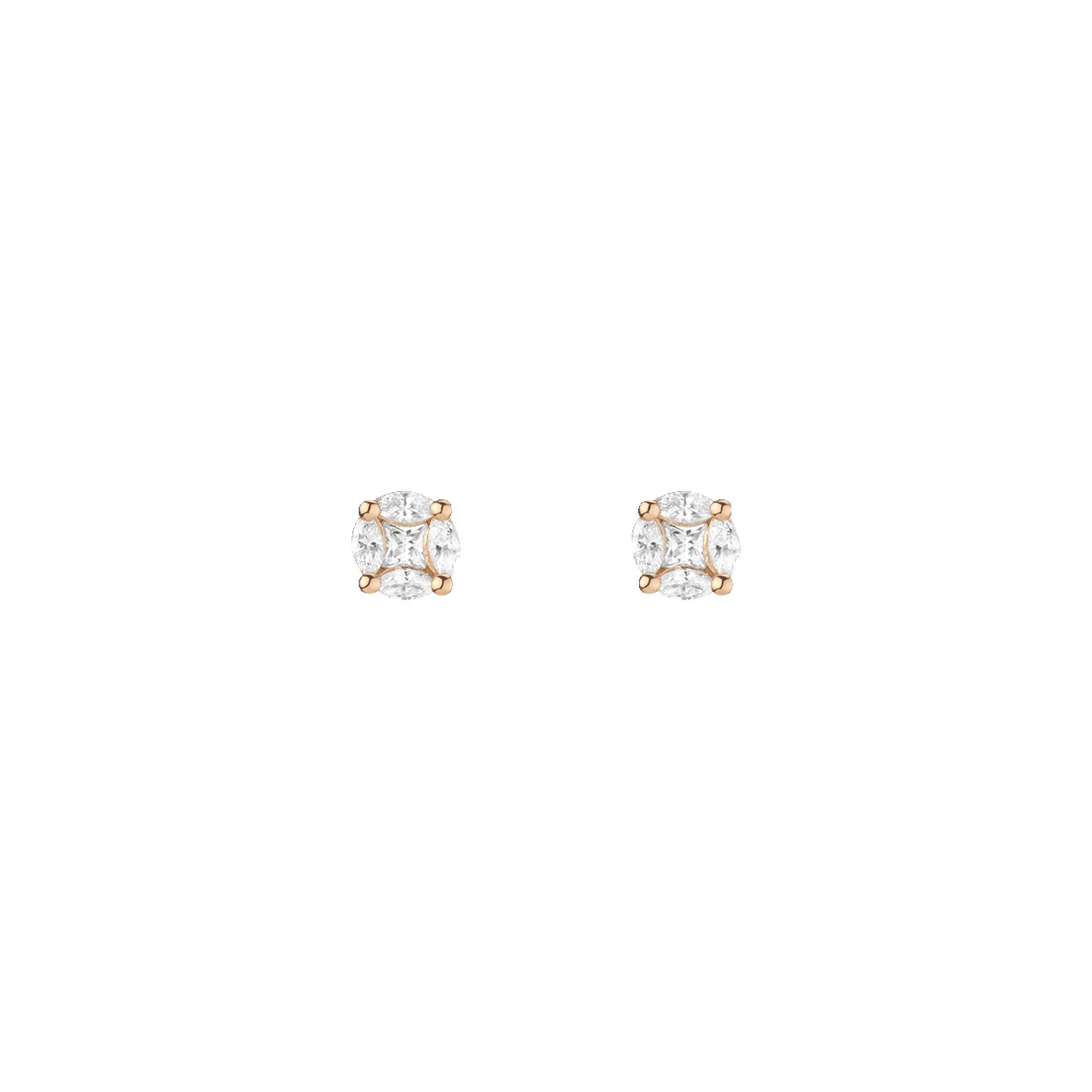 Round Lab Grown Diamond Illusion Studs sold by Aurate