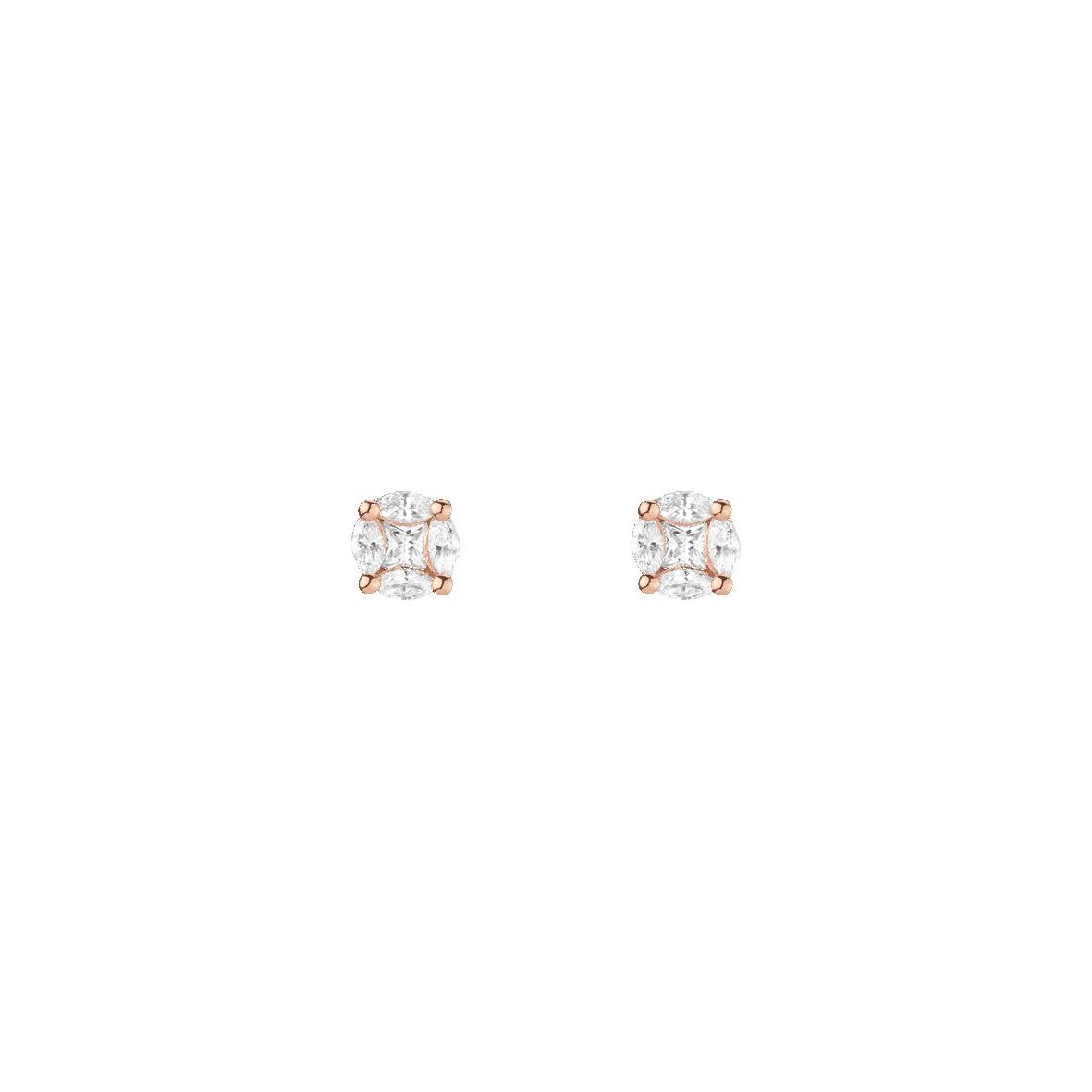 Round Lab Grown Diamond Illusion Studs sold by Aurate product image thumbnail 2