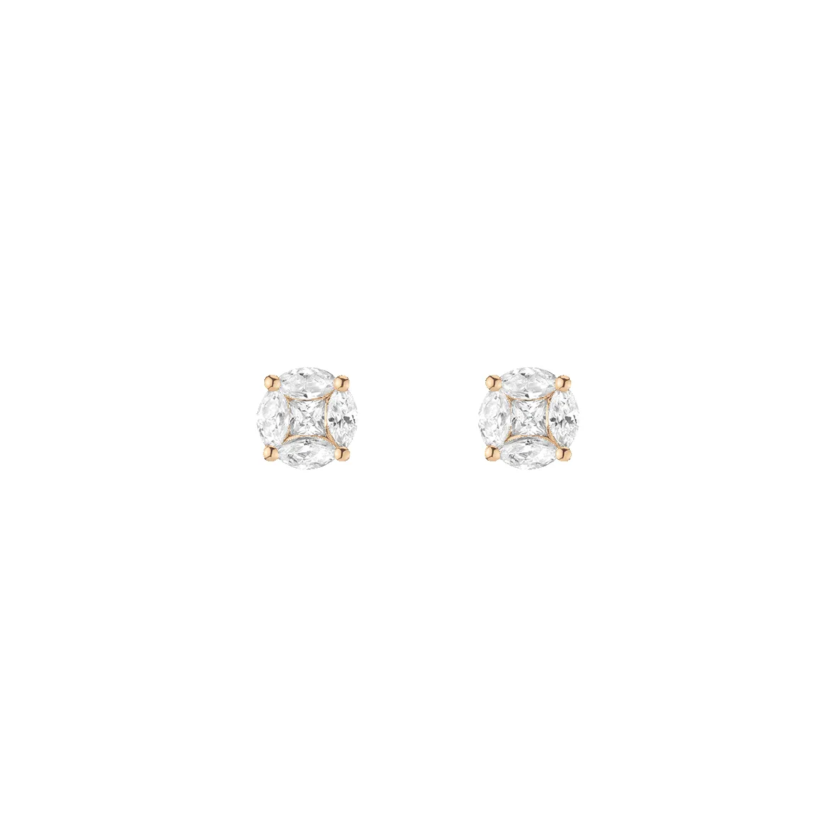 Round Lab Grown Diamond Illusion Studs sold by Aurate product image thumbnail 4