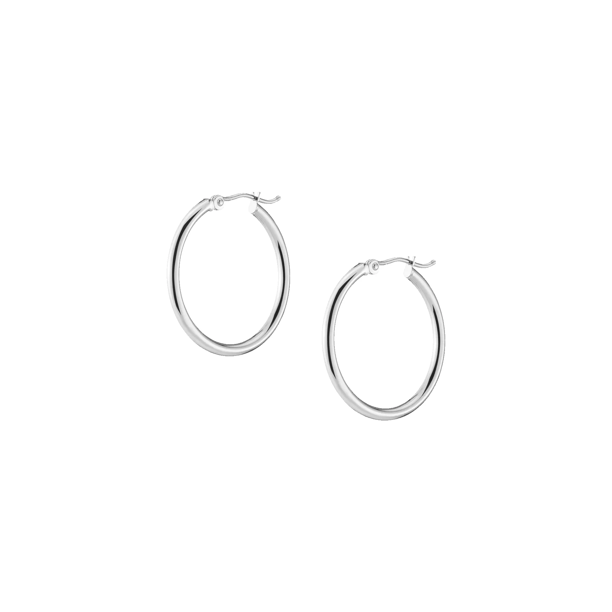 2mm Silver Hoop Earrings - 15mm sold by Aurate product image thumbnail 5