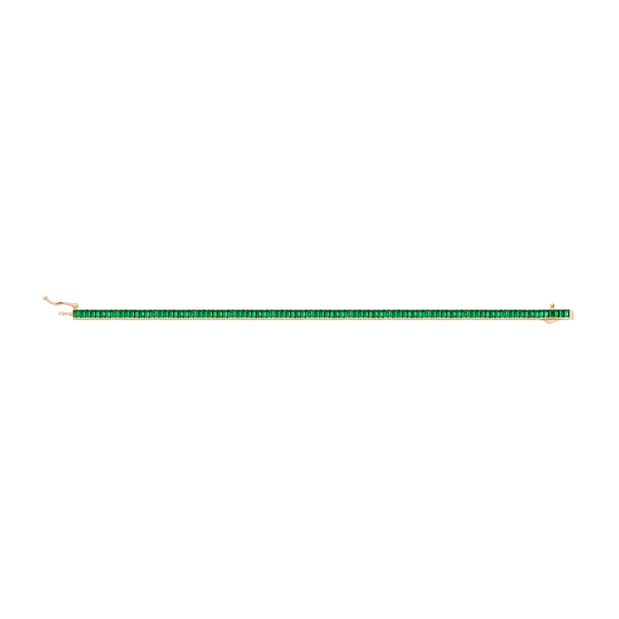 Lab Grown Green Emerald Baguette Tennis Bracelet sold by Aurate product image thumbnail 5