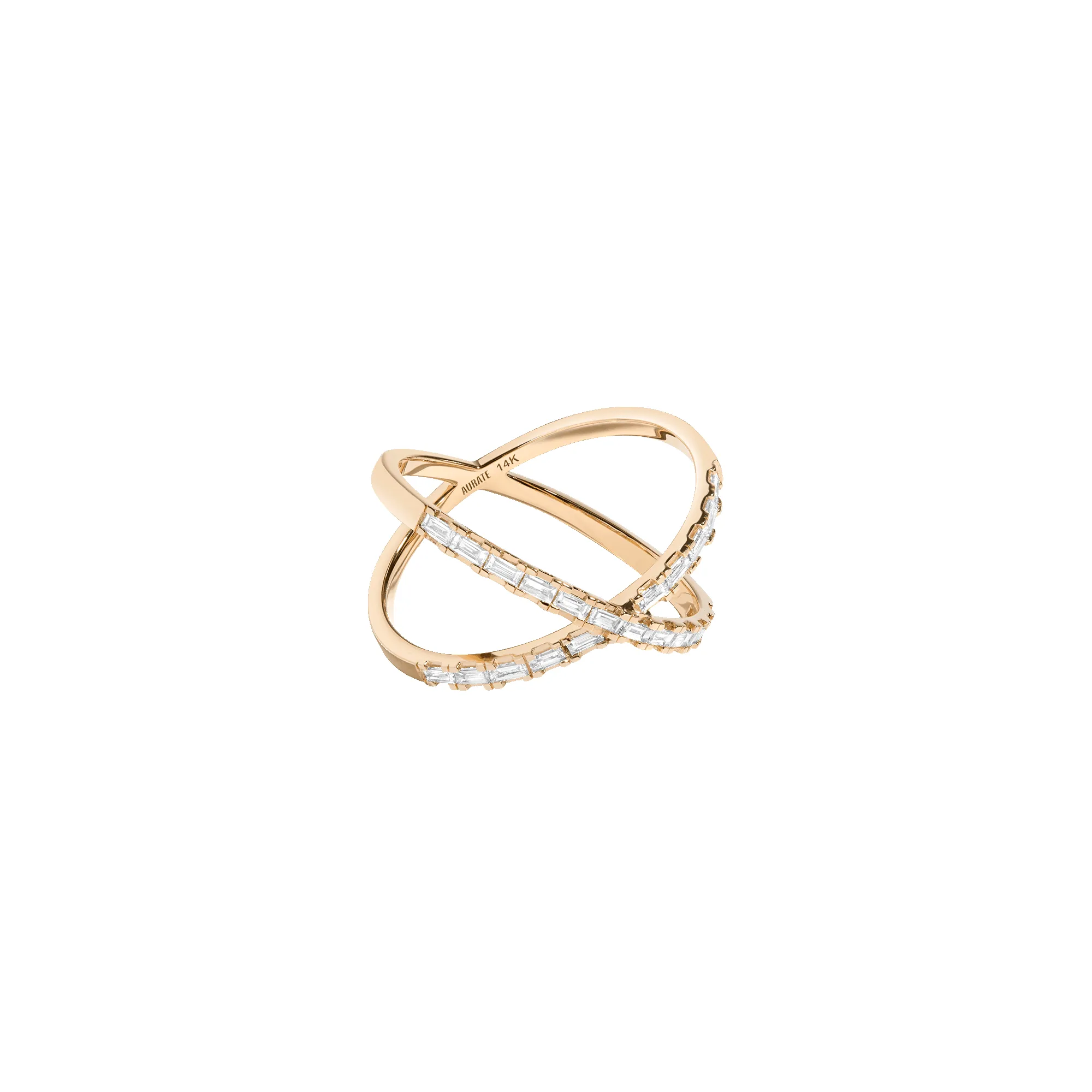 Diamond Baguette X Ring sold by Aurate product image thumbnail 4