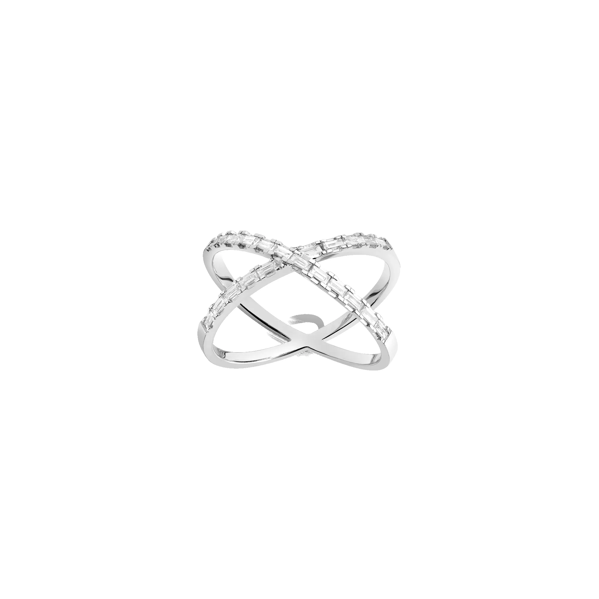 Diamond Baguette X Ring sold by Aurate product image thumbnail 3