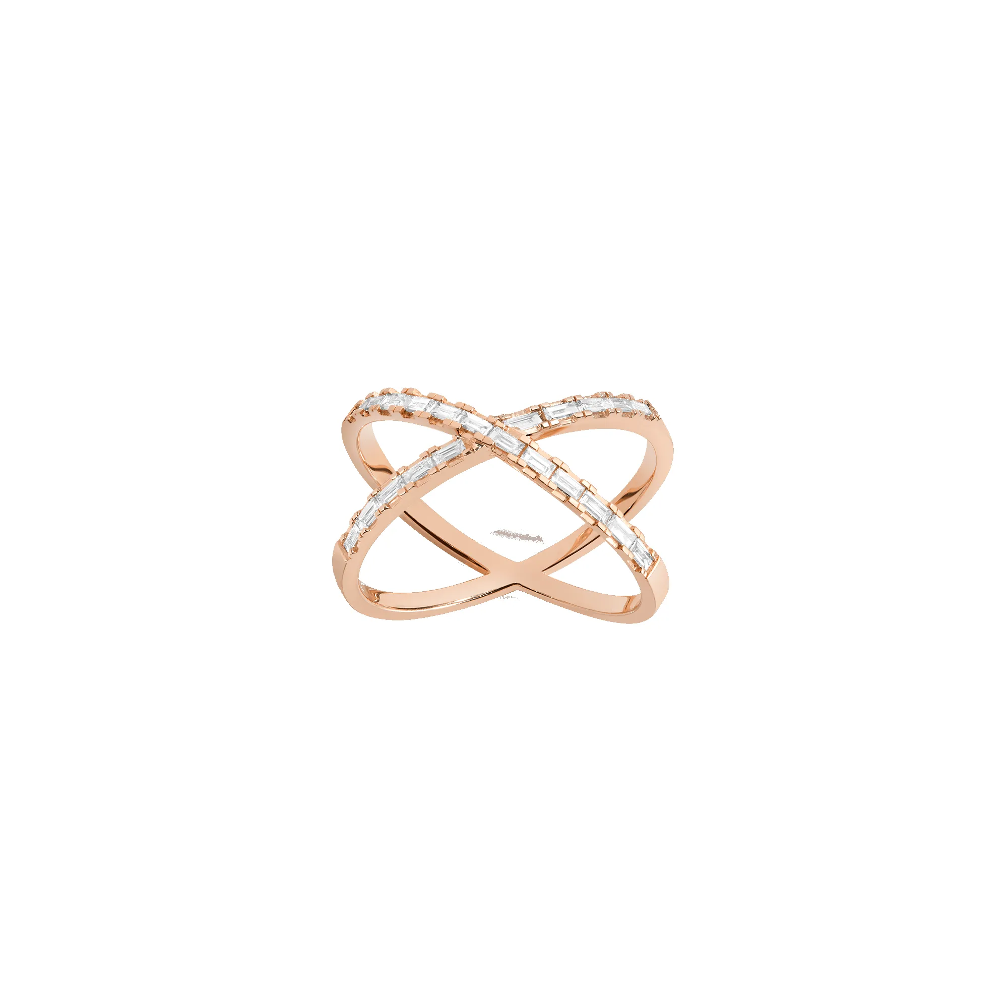 Diamond Baguette X Ring sold by Aurate product image thumbnail 2