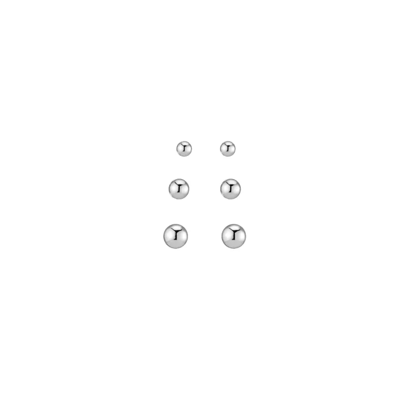 Silver Ball Stud Set made by Aurate