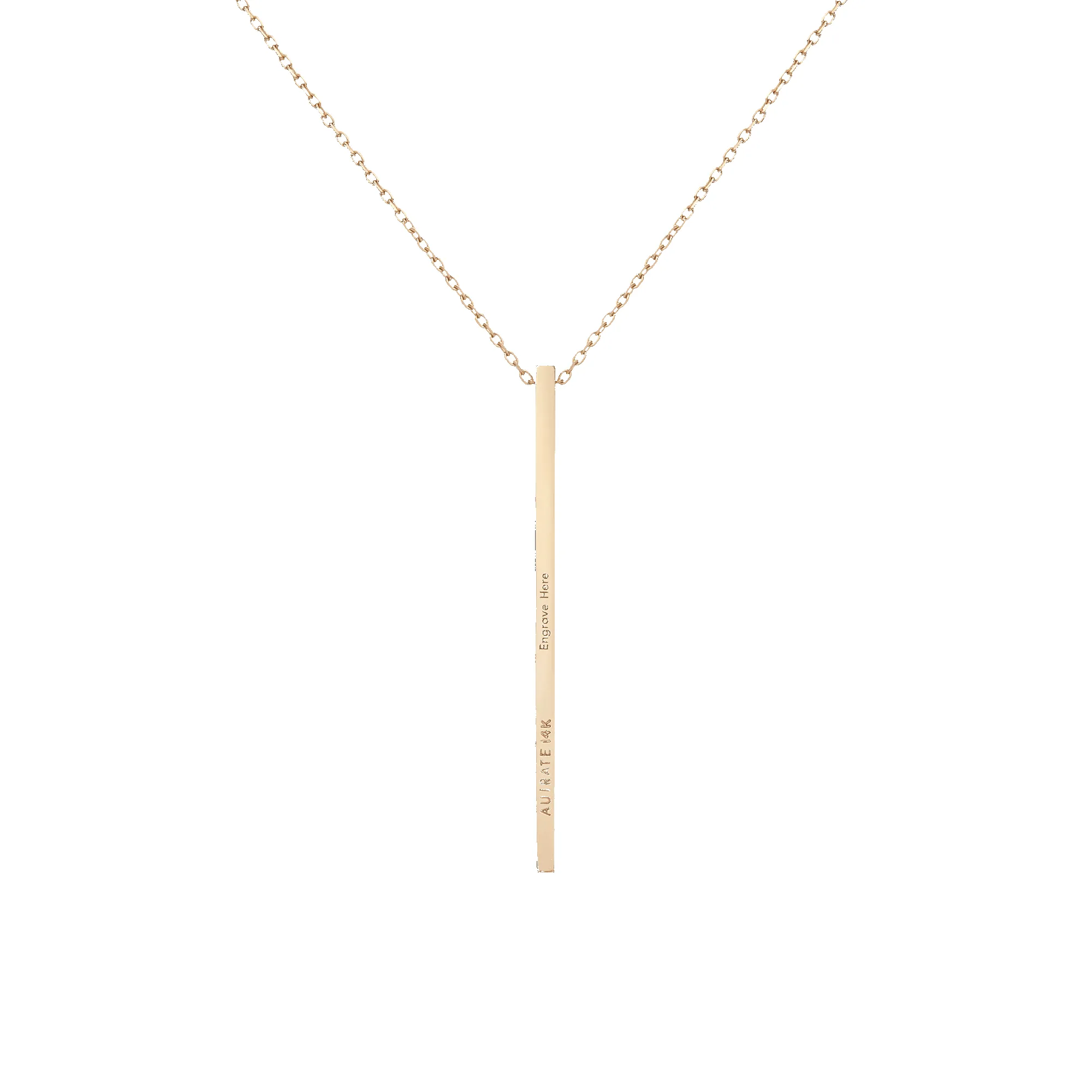 Long Gold Bar Drop Necklace sold by Aurate product image thumbnail 4