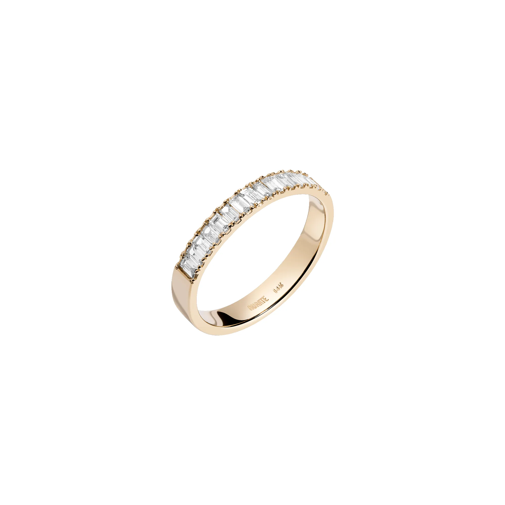 Bold Half Diamond Baguette Ring sold by Aurate