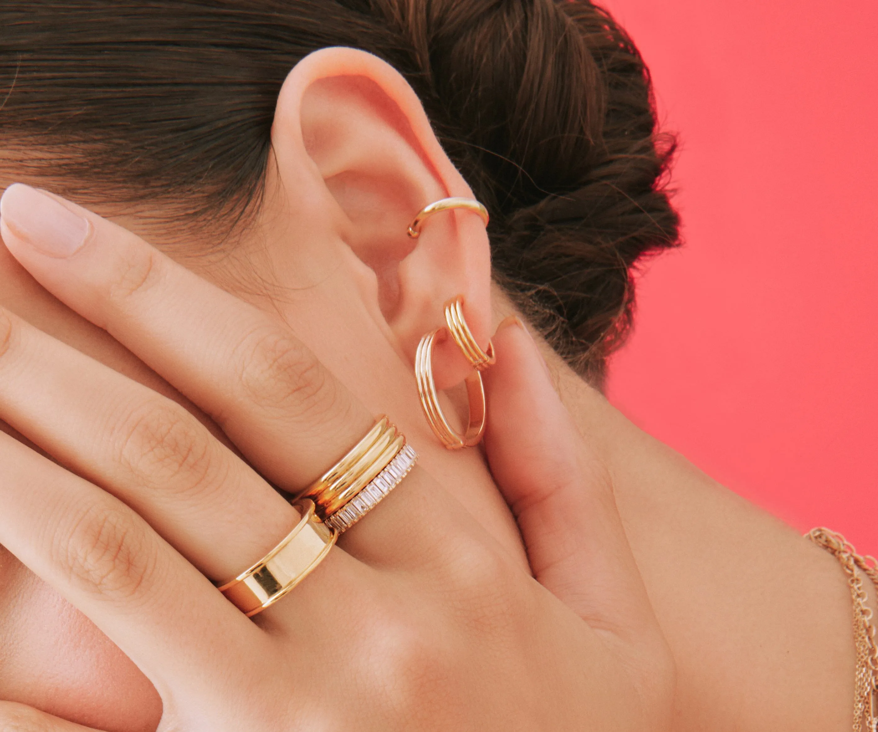 Triple Row Hoops sold by Aurate product image thumbnail 5