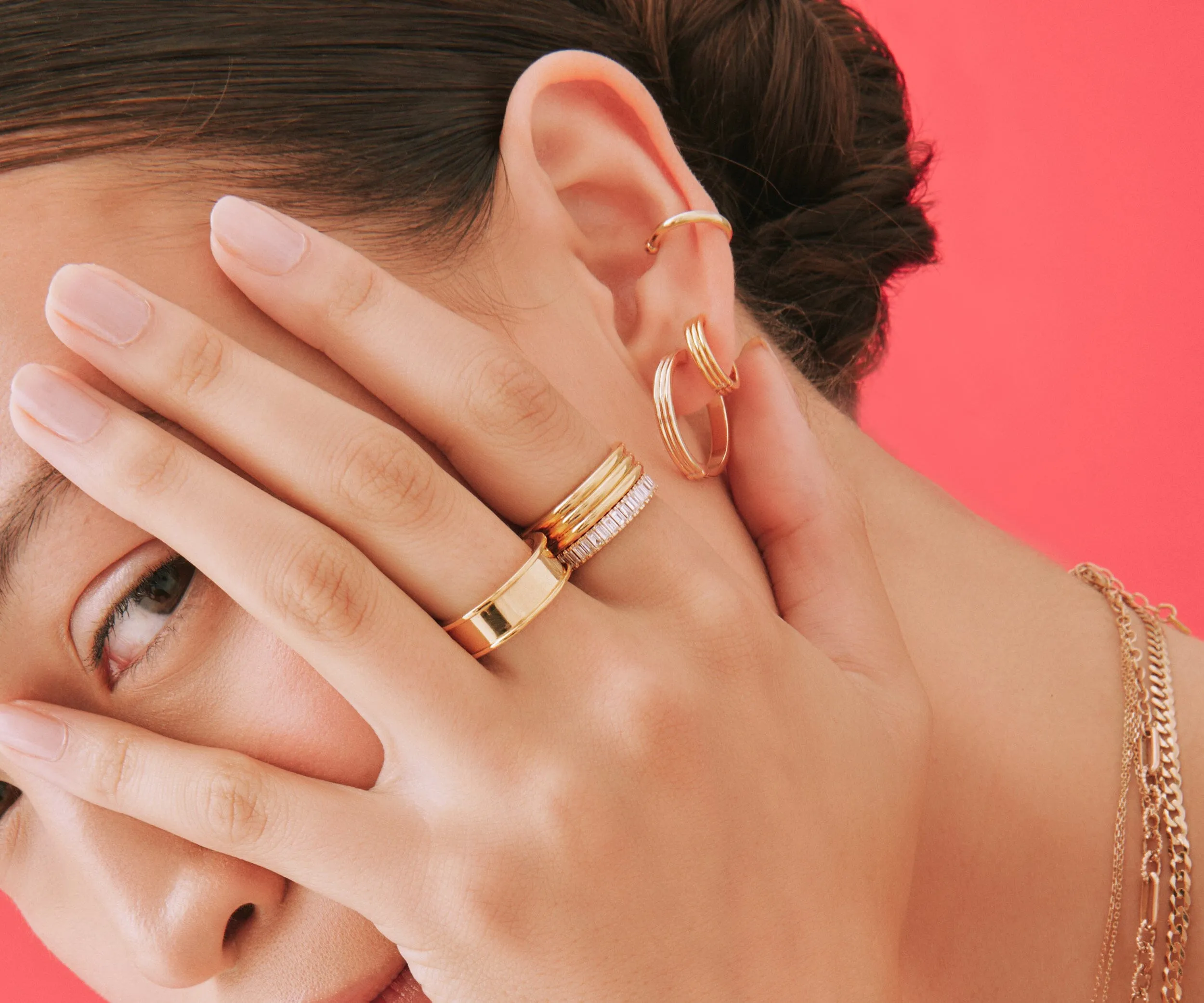 Triple Row Hoops sold by Aurate product image thumbnail 4