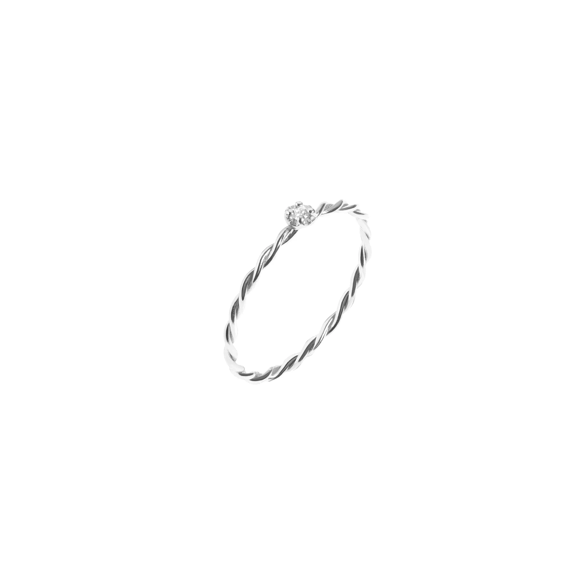 Mini Stackable Twist Diamond Ring sold by Aurate product image thumbnail 5